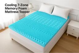 PRICE DROP! Cooling 7-Zone Memory Foam Mattress Topper - Hypoallergenic, Breathable, Multiple UK Sizes & Depths - thumbnail 2
