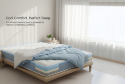 Optima 20cm Gel Memory Foam Mattress with Hypoallergenic, Cooling Cover - 8 UK & EU Sizes - thumbnail 2