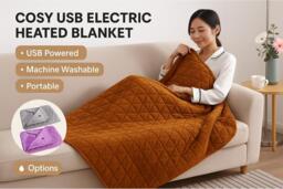 PRICE DROP! January Sale! Cosy USB Powered Rechargeable Heated Blanket - thumbnail 2