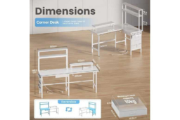 EcoFurnix FSC Solid Wood Corner TV Stand with LED, Storage & Power - Contemporary 150cm - thumbnail 7