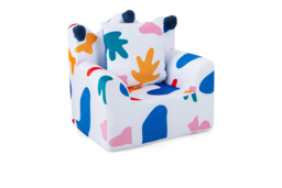 Kids Velvet Armchair with Pillow