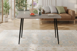 Dining Table with MDF Wood-Grain Top and Metal Legs - thumbnail 8