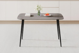 Dining Table with MDF Wood-Grain Top and Metal Legs - thumbnail 7