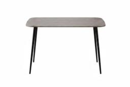 Dining Table with MDF Wood-Grain Top and Metal Legs - thumbnail 1