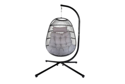 CLEARANCE! Stylish Dark Grey Hanging Egg Chair with Cushions - Over 2 Metres Tall! - thumbnail 2