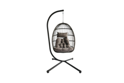 Luxury Hanging Egg Chair with Plush Cushion - 2 Colours - thumbnail 7