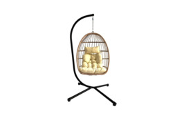 Luxury Hanging Egg Chair with Plush Cushion - 2 Colours - thumbnail 4