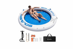 EcoFurnix Inflatable Pool & Beach Floating Hammock Ring with Cup Holders - Outdoor Water Lounger for Family Fun