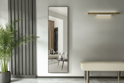 Modern Slim Frame Full Length Mirror with Black Frame - thumbnail 6