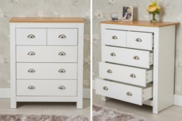 Chest Of Drawers - White & Oak Colour - thumbnail 1