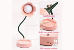 Rechargeable LED Flower Table Lamp - Dimmable, Flexible Gooseneck, Eye Comfort, 4 Colours - thumbnail 4