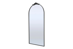 Vintage- Arched Black Metal Framed Mirror