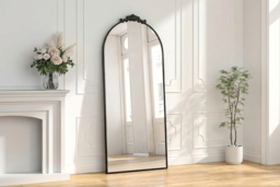 Vintage- Arched Black Metal Framed Mirror - thumbnail 6