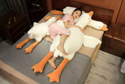 Giant White Goose Plush Pillow - Soft PP Cotton, Modern Cute Design, 5 Sizes - thumbnail 3