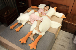 Giant White Goose Plush Pillow - Soft PP Cotton, Modern Cute Design, 5 Sizes - thumbnail 7