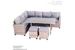 St Lucia 7 Seater Mixed Grey Rattan Dining Set - Weather-Resistant Outdoor Sofa Suite - thumbnail 2