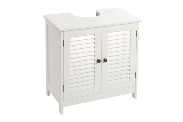 PRICE DROP! Classic Under Sink Bathroom Cabinet with Double Ventilated Shutter Doors - image 1