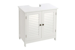 PRICE DROP! Classic Under Sink Bathroom Cabinet with Double Ventilated Shutter Doors - thumbnail 1
