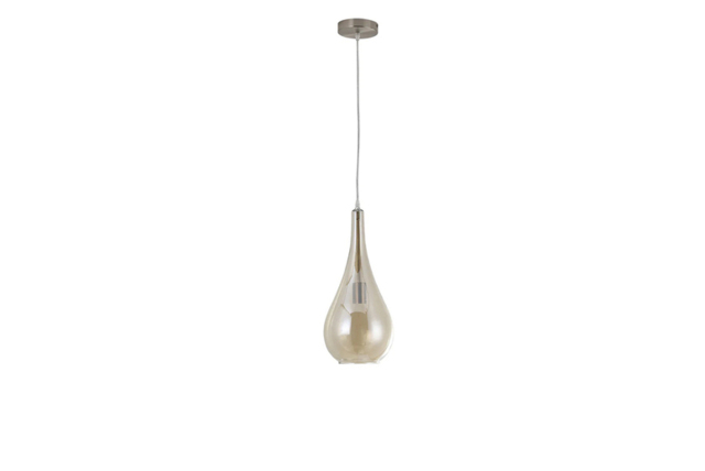 Droplet Glass Pendant Light with Amber Shade - image 1