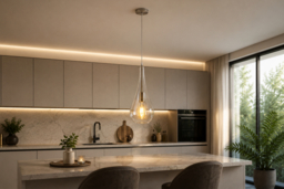 Droplet Glass Pendant Light with Amber Shade - thumbnail 8