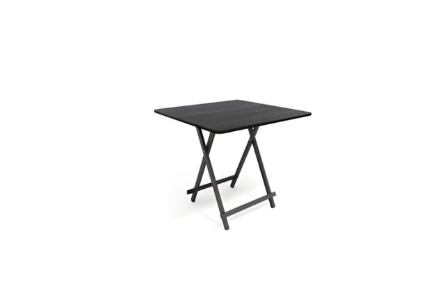 Classic Black Folding Dining Table, Retro Design, Easy Storage & Use - image 1