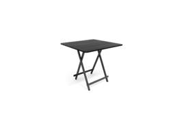 Classic Black Folding Dining Table, Retro Design, Easy Storage & Use