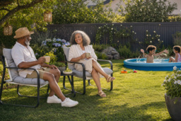 3-Piece Outdoor Bistro Set with Cushioned Chairs and Table