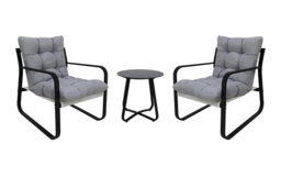 3-Piece Outdoor Bistro Set with Cushioned Chairs and Table - thumbnail 3