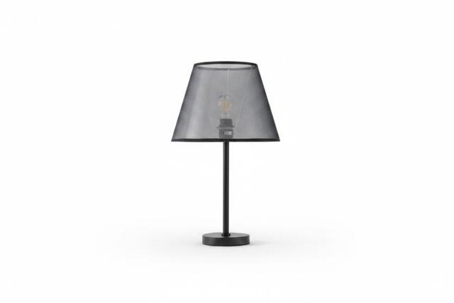 Contemporary Minimalist Black Table Lamp with Sleek Fabric Shade and Metal Base - image 1