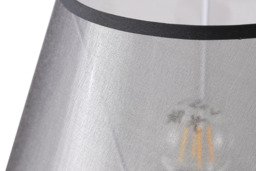 Contemporary Minimalist Black Table Lamp with Sleek Fabric Shade and Metal Base - thumbnail 4