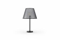Contemporary Minimalist Black Table Lamp with Sleek Fabric Shade and Metal Base
