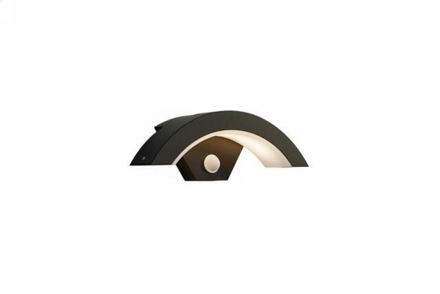Black Curved Outdoor LED Light with Motion Sensor - image 1