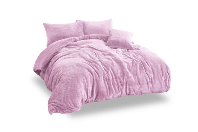 Luxury Teddy Waffle Duvet Cover Set - Ultra-Soft Polyester, Easy Care, 4 Sizes, Modern Cosy Bedding - image 1
