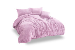 Luxury Teddy Waffle Duvet Cover Set - Ultra-Soft Polyester, Easy Care, 4 Sizes, Modern Cosy Bedding