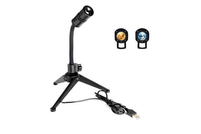 2-in-1 LED Table Projector Lamp - Moon & Earth, Rotating, Portable, Modern Night Light - image 1