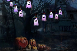 LED Ghost String Light - Battery-Operated Festive Garland, 3m, Indoor/Outdoor Christmas Decoration - thumbnail 4