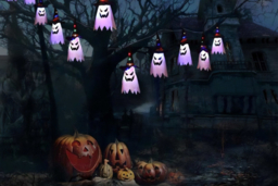 LED Ghost String Light - Battery-Operated Festive Garland, 3m, Indoor/Outdoor Christmas Decoration - thumbnail 8