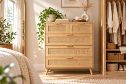 PRICE DROP! 5-Drawer Rattan Chest of Drawers - thumbnail 1