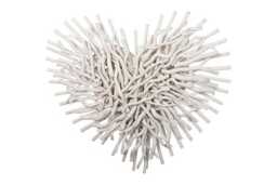 Driftwood Effect Heart White 3D Wall Art - Modern Wood Decorative Accent, 60cm - thumbnail 1