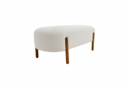 Elegant Upholstered Bench with Walnut Wooden Legs, Seats Two Comfortably - thumbnail 8