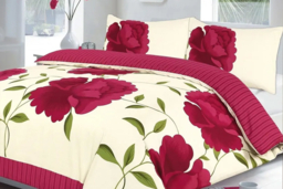 Floral Polycotton Duvet Cover Set - Soft, Breathable, Machine Washable Bedding in Multiple Sizes & Colours - thumbnail 5