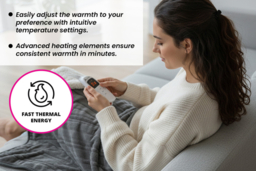 Ultra-Soft 200GSM Flannel Electric Heated Throw - 7 Heat Settings! - thumbnail 7