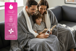 Ultra-Soft 200GSM Flannel Electric Heated Throw - 7 Heat Settings! - thumbnail 6