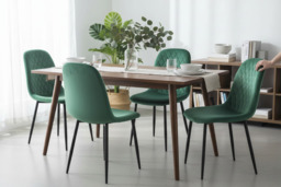 Set of 4 Alivio Velvet-Upholstered Dining Chairs - Ergonomic Curved Back, Metal Legs & 3 Colours - thumbnail 3
