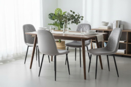 Set of 4 Alivio Velvet-Upholstered Dining Chairs - Ergonomic Curved Back, Metal Legs & 3 Colours - thumbnail 4