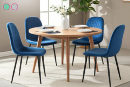 Set of 4 Alivio Velvet-Upholstered Dining Chairs - Ergonomic Curved Back, Metal Legs & 3 Colours - thumbnail 2