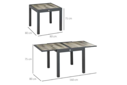 Aluminium Extendable Patio Dining Table - Weather-Resistant, Seats 6, Modern Outdoor Garden Furniture - thumbnail 6