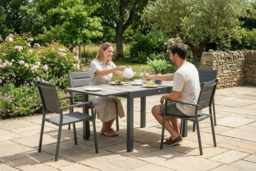 Aluminium Extendable Patio Dining Table - Weather-Resistant, Seats 6, Modern Outdoor Garden Furniture - thumbnail 5