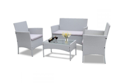 GREY / WITH COVER: A 4 piece rattan garden set - thumbnail 2
