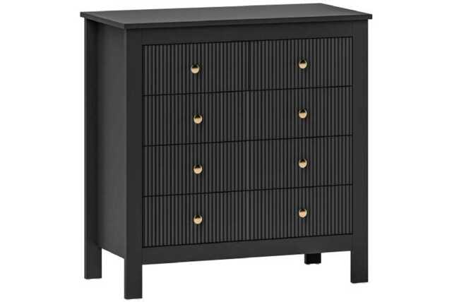 Elegant Black Wood Modular Chest - 5 Drawer Bedroom Storage Unit, 60kg Capacity - image 1
